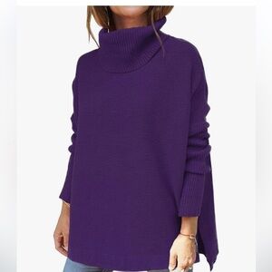 Oversized split hem knit sweater size x small